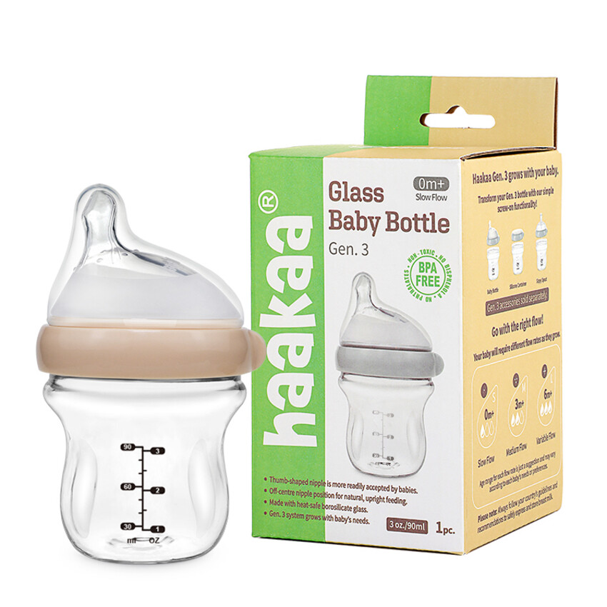 Baby Bottle Glass Natural Anti-colic Bottles 2 Pack Closer To Breastfeeding  For Newborn Babies Infant 0m+ 3oz