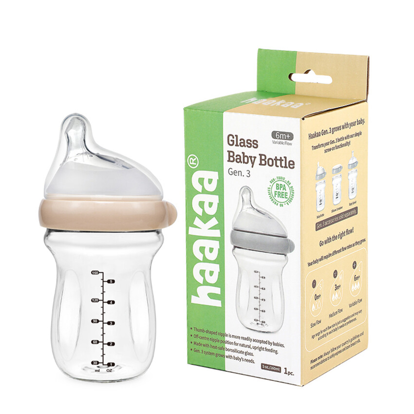 Baby Bottle Glass Natural Anti-colic Bottles 2 Pack Closer To Breastfeeding  For Newborn Babies Infant 0m+ 3oz